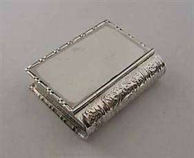 SOLID STERLING SILVER BOOK PILL BOX * * (  )