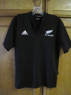   ADIDAS NEW ZEALAND ALL BLACKS TEAM RUGBY JERSEY YOUTH 12 MINT Worn 1x