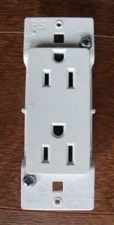 120v White Self Contained Wall Receptacle,Cover Plate RV Camper Mobile 