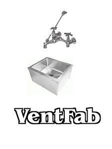   24 Stainless Steel Floor Mount Mop Sink with Service Sink Faucet