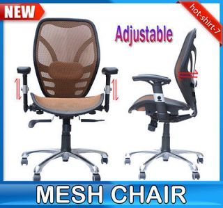 New Office Chair Mesh Chair Adjustable PU Computer Executive Armrest 