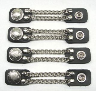 MOTORCYCLE VEST CHAIN EXTENDERS INDIAN HEAD 4 PIECES