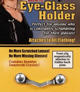 ReadeREST Magnetic Eyeglass Holder   Clear Crystals