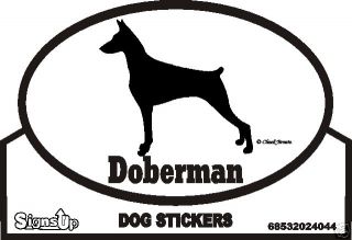 Doberman Euro Bumper Sticker   Many Breeds Available