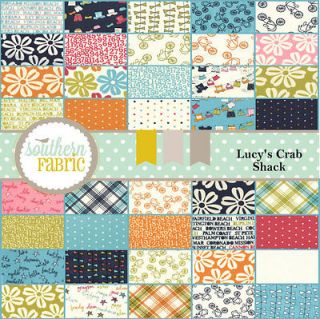 Lucys Crab Shack Charm Pack 5480PP 42 5 Quilt Fabric Squares Moda 