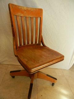 Antique Banker Office Chair Original Finish B.L. Marble Chair Co.