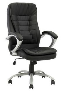   Leather Executive Office Desk Task Computer Chair w/Metal Base O16