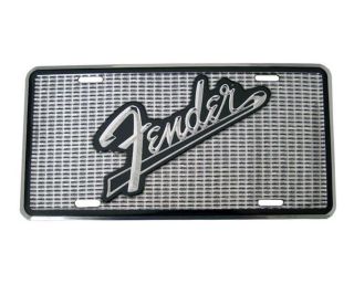 NEW FENDER ELECTRIC GUITAR & BASS AMP GRILL METAL AUTO LICENSE PLATE
