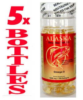 5x Omega 3, EPA DHA, Alaska Deep Sea Fish Oil,500caps,