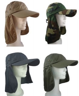 NEW FISHING SUMMER HAT CAP WITH LONG NECK FLAP MANY COLORS AVAILABLE