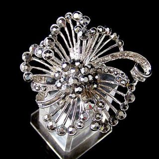   style jewellery white gold gp flower rhinestone ring SZ 8.5 VR16