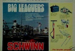 1977 Schwinn Bicycle Pump,Tail Light Bike Parts Art AD