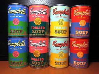 Set of 8 Andy Warhol 50th Anniversary Campbells Soup Cans 2012 