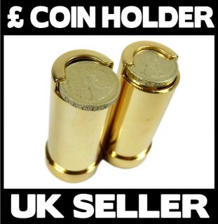 2x £1 Pound Coin Holder Dispenser Gold colour NEW