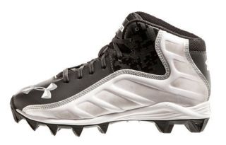 Kids Under Armour Hammer Mid Football Cleat Black/White