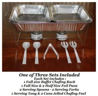  Buffet Chafer Chafing Serving Kit & Food Warmers 3 Complete Sets