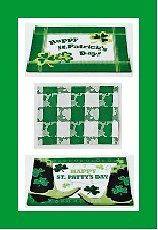   Day Placemats 3 Styles UPick Shamrock 4 Leaf Clover Green/White NEW