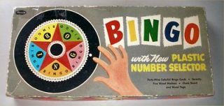   BINGO GAME 1950s or 1960s #561998 Spin Wheel Wood Markers Pegs