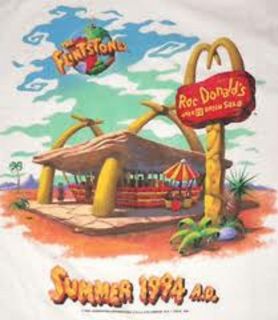 The Flintstones Roc Donalds McDonalds T Shirt XL Extra Large   New 