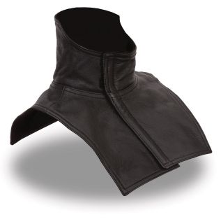 Mens Leather Fleece Lined Neck Warmer for Motorcycle Riders   Extra 