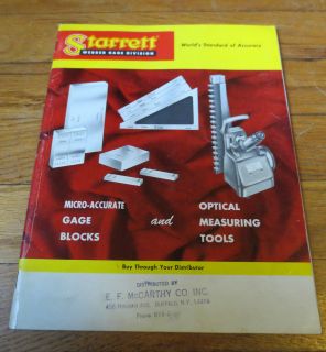 Starrett Gage Block Measuring Tools Advertising Catalog Manual 1966 