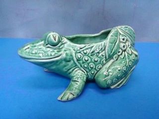 Vintage Beautiful McCoy Frog Green Planter / Covered Dish Great 