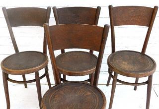 SET of 4 ART NOUVEAU FRENCH BENTWOOD CAFE CHAIRS DINING CHIC