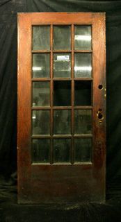36x84 Antique Solid Oak French Exterior Entry Door 15 Glass Lites 