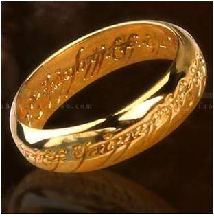 Lord of the Rings Ring Pendant Necklace Free With Chain   Gold Plated
