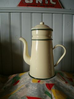Vintage French Enamel Coffee Pot~Cafetiere,Filter~50s Retro~Aga/stove 