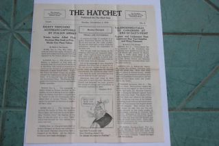 RARE WORLD WAR 1 THE HATCHET NOV. 3 1918 NEWSPAPER