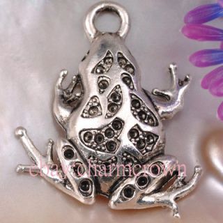 10pcs Antique Silver Frog Charms CC4473 Free Shipping