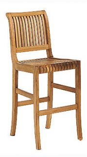   Teak Outdoor Garden Patio Armless Bar Chair Stool Furniture New