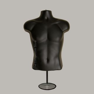   Male Countertop Mannequin Form (Waist Long) W/ Base For S M Sizes