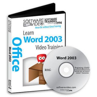 Microsoft Word 2003 Training DVD Free Instant 