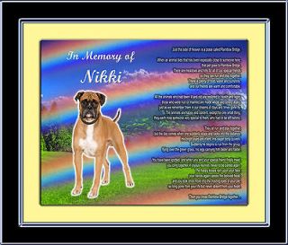    Boxer​ Personalized w/Dogs Name Rainbow Bridge Poem#1 Unique Gift