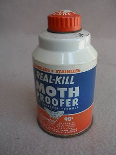   98 Cent Cook Chemical 5 1/2 Real Kill Moth Proofer Tin Spray Can