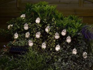 Smart Solar Powered Garden Owl Light String 16 LEDs With Try Me Button 