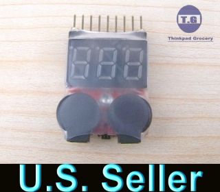 NEW 2in1 Indicator 1 8s RC Lipo Battery voltage Tester low voltage 