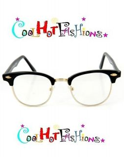 Mr 50s Glasses Black Frame Nerd Geek Horn Rimmed Rim Holly Rockabilly