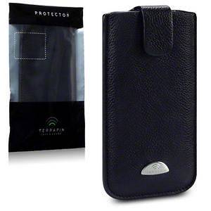 Terrapin Genuine Leather Pocket Case for iPhone 5 / Black Blue Lining