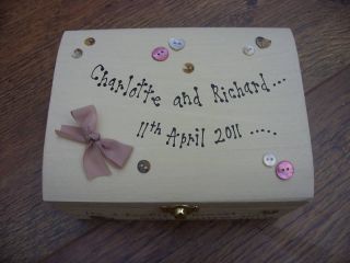 Chic Hand Painted Box.Shabby Wedding gift Personalised.