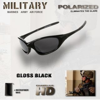 Military Armed Forces Mens Black Sunglasses POLARIZED *