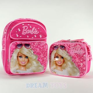  Barbie Pink Jewels 14 Med Backpack and Lunch Bag Set   School Girls