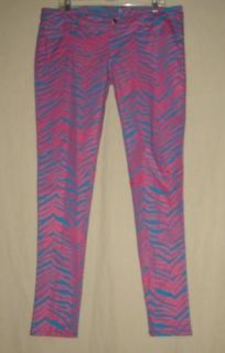 TRIPP NYC Pink & Blue GLAM Rock ZEBRA Animal Lowrise SKINNY jeans 