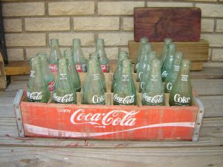 Vintage Coca Cola Wooden Case Crate and Bottles