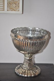 SWEDISH DESIGNER GLASS MERCURY BOWL ANTIQUE SILVER NEW BESTSELLER