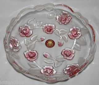 Germany NEW Walther Glas Glass Natacha Satin Rose Candy Nut Dish Plate 