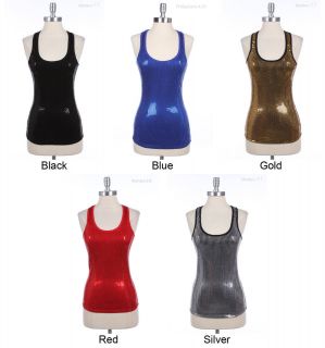 Glitter Sequins Sleeveless Tank Top VARIOUS COLOR and SIZE