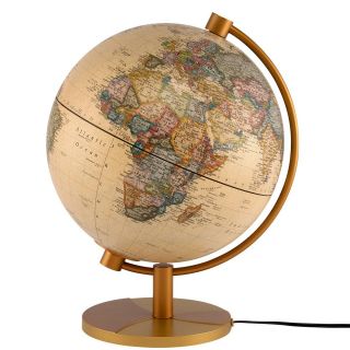 11 Madrid LIGHTED Physical/Political World Desk Globe